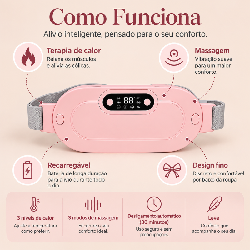 Coreva™ - Almofada térmica para o alívio das cólicas menstruais