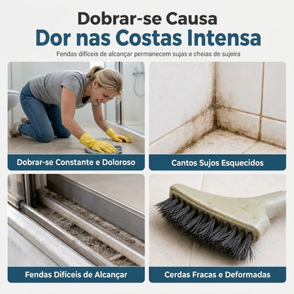 Escova multifuncional para pavimentos com cabo longo extensível