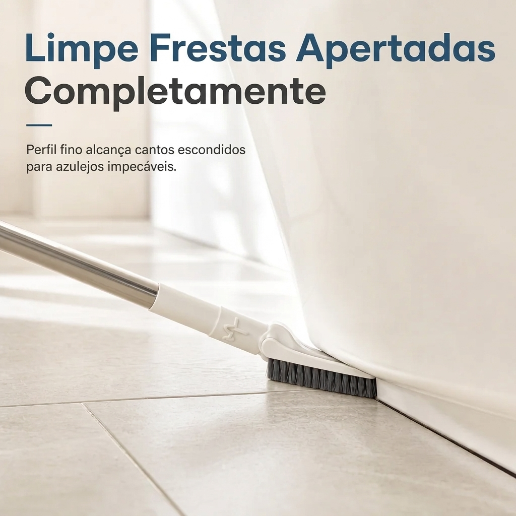 Escova multifuncional para pavimentos com cabo longo extensível