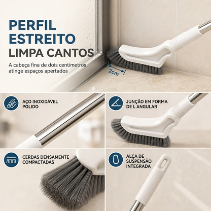 Escova multifuncional para pavimentos com cabo longo extensível