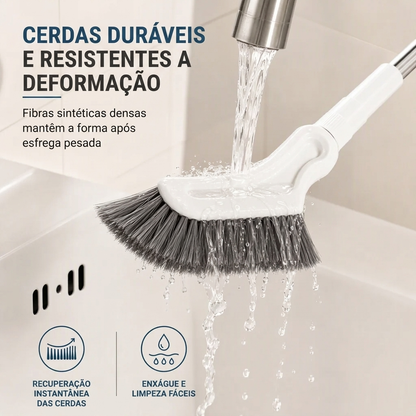 Escova multifuncional para pavimentos com cabo longo extensível