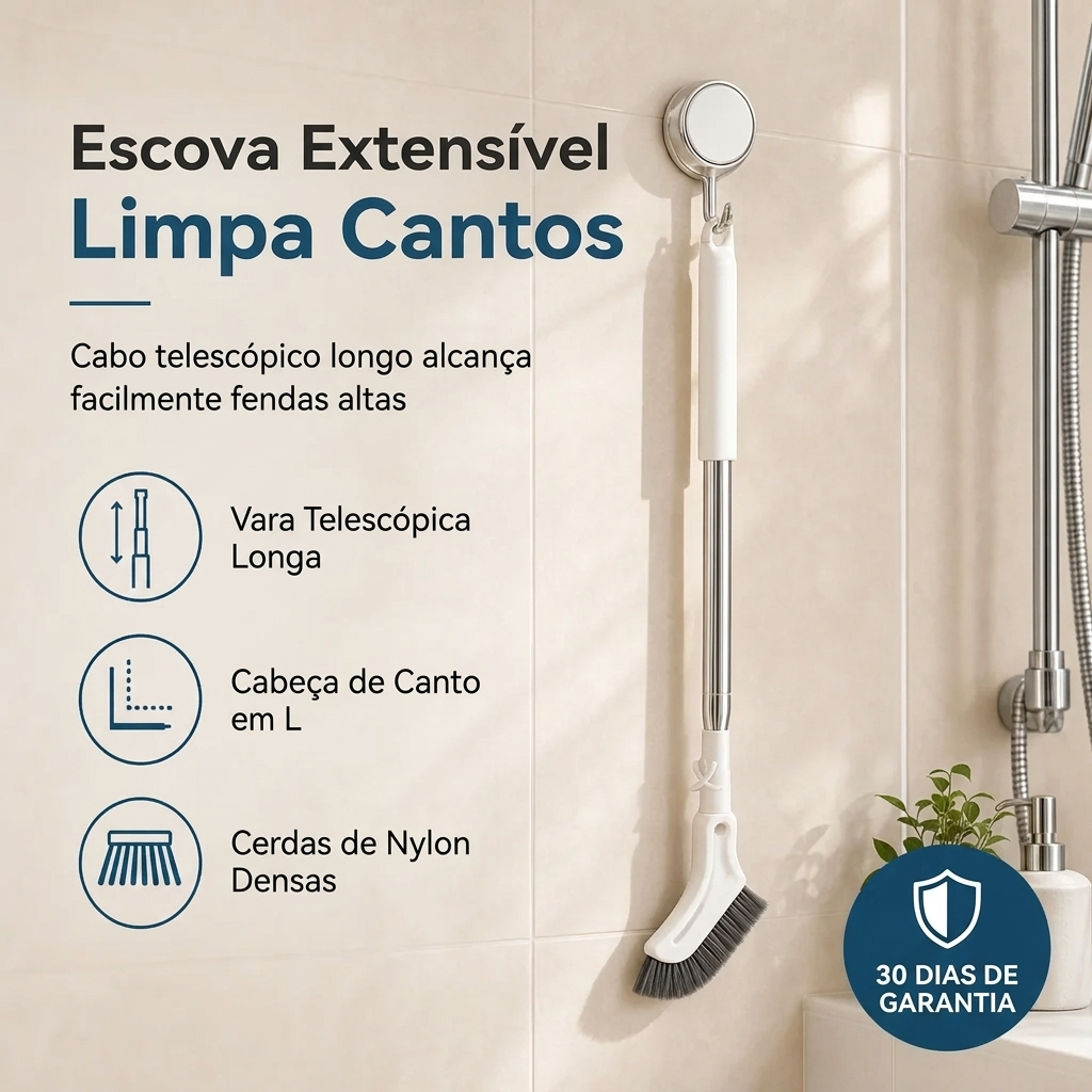 Escova multifuncional para pavimentos com cabo longo extensível