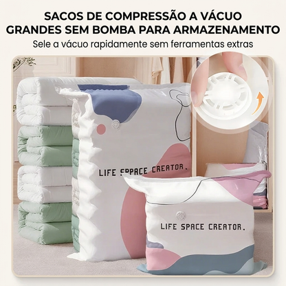 ⏳ Oferta limitada 🔥 - Sacos de vácuo sem bomba, tamanho grande☀