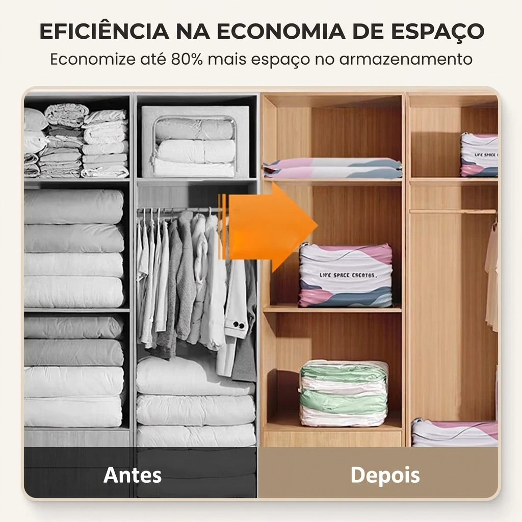 ⏳ Oferta limitada 🔥 - Sacos de vácuo sem bomba, tamanho grande☀